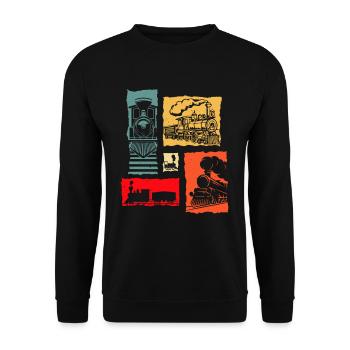 Retro Zug - Unisex Pullover - Schwarz - Vorne - Alina (178cm) & Michal (187cm)