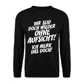 Ihr Seid Doch Wieder Ohne Aufsicht Lehrer Büro - Unisex Pullover - Schwarz - Vorne - Alina (178cm) & Michal (187cm)