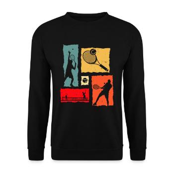 Tennis Rétro - Sweat-shirt Unisexe - noir - Devant - Alina (178cm) & Michal (187cm)