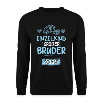 Großer Bruder 2024 Oldtimer - Unisex Pullover - Schwarz - Vorne - Alina (178cm) & Michal (187cm)