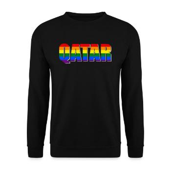 QATAR Lesbisch Schwul Transgender Gay Pride - Unisex Pullover - Schwarz - Vorne - Alina (178cm) & Michal (187cm)