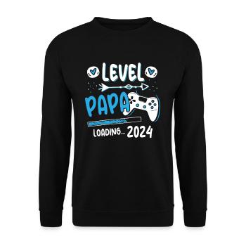 Papa Level Loading 2024 - Unisex Sweatshirt - black - Front - Alina (178cm) & Michal (187cm)