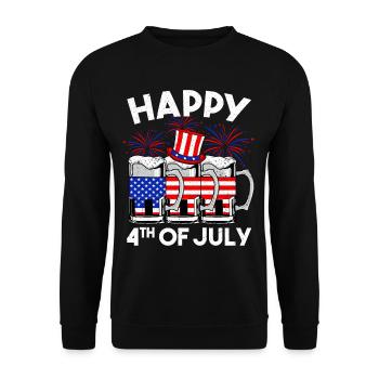 USA America American Independence Day 4th of July - Unisex Sweatshirt - black - Front - Alina (178cm) & Michal (187cm)