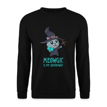 Mignon magicien chaton magique drôle de joueur - Sweat-shirt Unisexe - noir - Devant - Alina (178cm) & Michal (187cm)