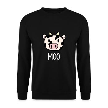 Cute Cow Kawaii Farm Funny Animals - Unisex Sweatshirt - black - Front - Alina (178cm) & Michal (187cm)
