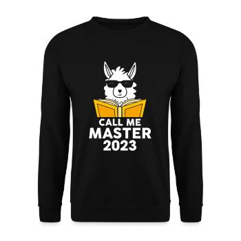 Call me Master 2023 Alpaca Lama - Unisex Sweatshirt - black - Front - Alina (178cm) & Michal (187cm)