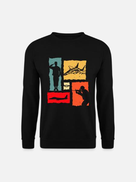 Retro Air Force - Unisex Pullover - Schwarz