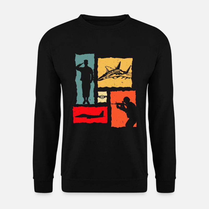 Retro Air Force - Unisex Pullover - Schwarz