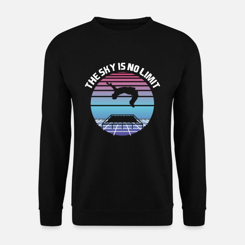 The Sky is No Limit Trampolin Backflip - Unisex Pullover - Schwarz