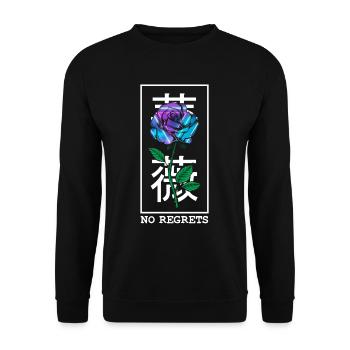 No Regrets Rose - Unisex Sweatshirt - black - Front - Alina (178cm) & Michal (187cm)