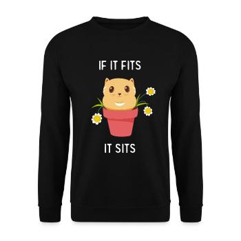 Lustige Katze Im Blumentopf Katzenliebhaber Humor - Unisex Pullover - Schwarz - Vorne - Alina (178cm) & Michal (187cm)