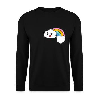 Funny Rainbow Bag Kawaii Cute Cloud - Unisex Sweatshirt - black - Front - Alina (178cm) & Michal (187cm)