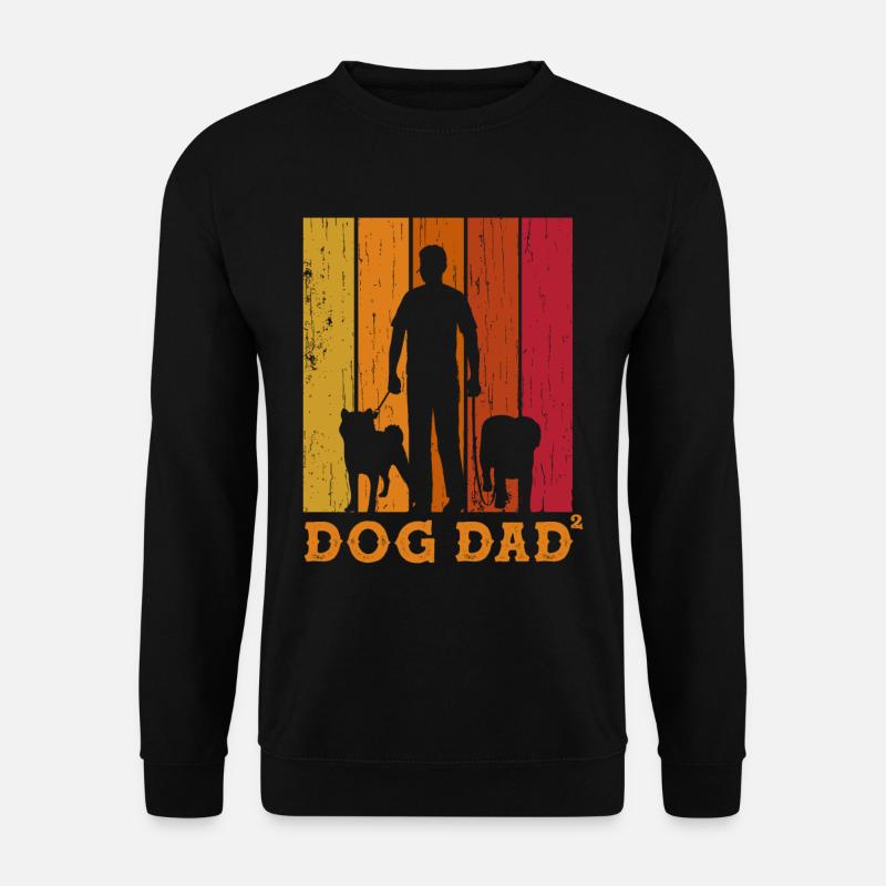 Retro Dog Dad High 2 - Unisex Pullover - Schwarz