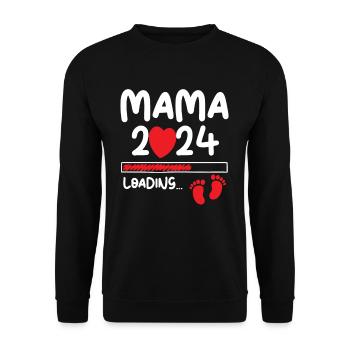 Mama Loading 2024 - Unisex Sweatshirt - black - Front - Alina (178cm) & Michal (187cm)