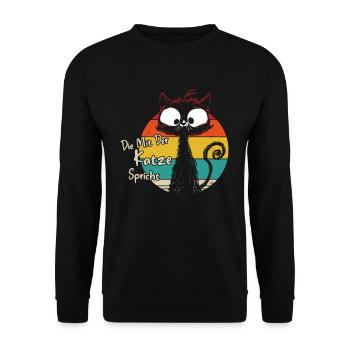 Die mit der Katze spricht - Unisex Pullover - Schwarz - Vorne - Alina (178cm) & Michal (187cm)