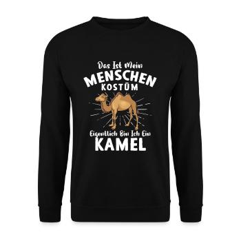 Das ist mein Menschen Kostüm Ich bin ein Kamel - Unisex Pullover - Schwarz - Vorne - Alina (178cm) & Michal (187cm)