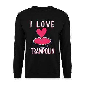 I Love Trampoline Trampoline Gymnastics - Unisex Pullover - Schwarz - Vorne - Alina (178cm) & Michal (187cm)