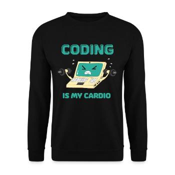 Programmierer Coding Fitness Lustiges Informatiker - Unisex Pullover - Schwarz - Vorne - Alina (178cm) & Michal (187cm)