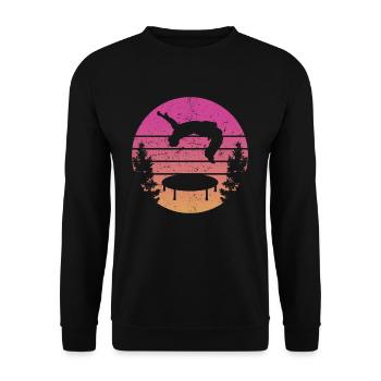 Trampoline Retro Backflip - Unisex Sweatshirt - black - Front - Alina (178cm) & Michal (187cm)