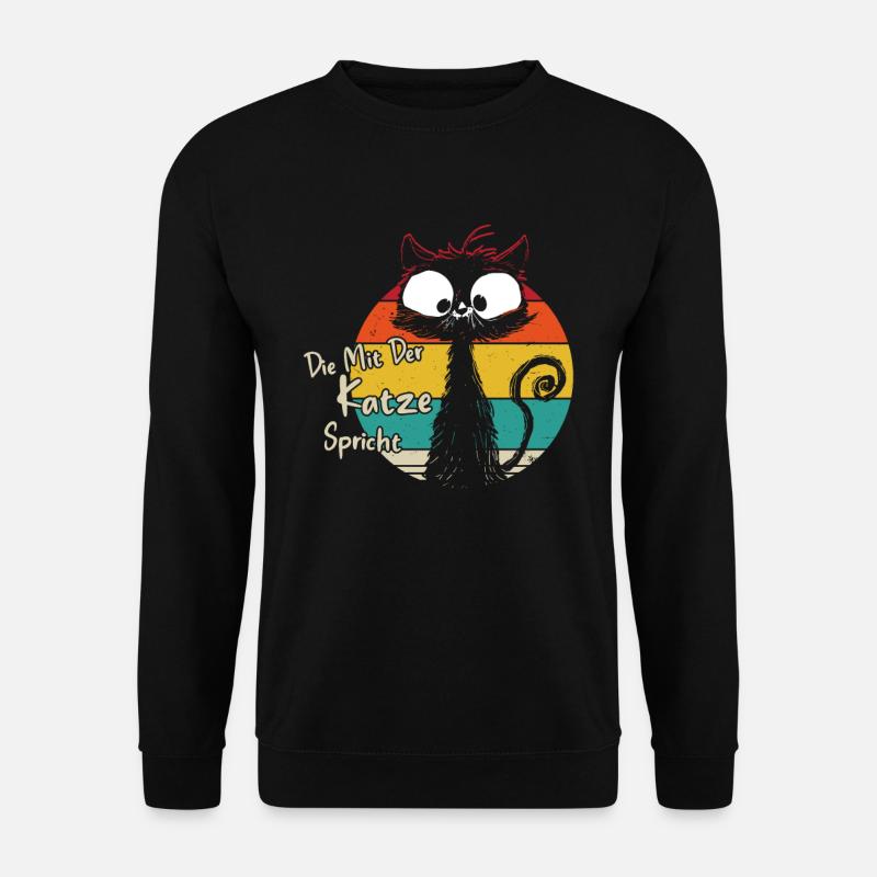 Die mit der Katze spricht - Unisex Pullover - Schwarz