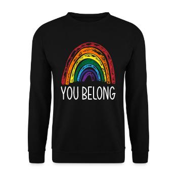 LGBTQ Regenbogen Stolz - Unisex Pullover - Schwarz - Vorne - Alina (178cm) & Michal (187cm)