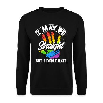LGBTQ Regenbogen Stolz - Unisex Pullover - Schwarz - Vorne - Alina (178cm) & Michal (187cm)
