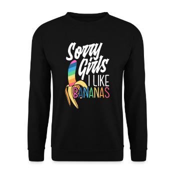 LGBTQ Bananen Schwul Stolz - Unisex Pullover - Schwarz - Vorne - Alina (178cm) & Michal (187cm)