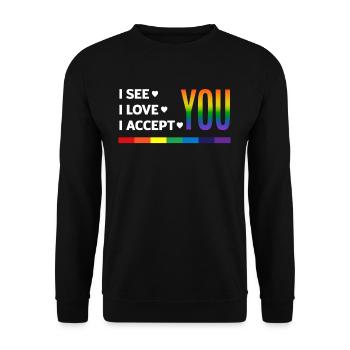 LGBTQ Human Rights Equality Pride - Unisex Sweatshirt - black - Front - Alina (178cm) & Michal (187cm)