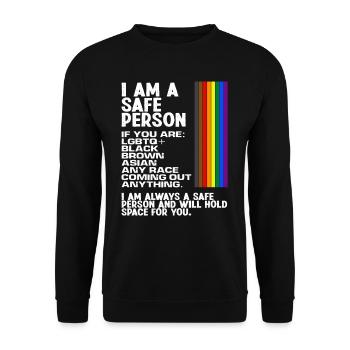 LGBTQ LGBTQ+ Unterstützer Gleichberechtigung - Unisex Pullover - Schwarz - Vorne - Alina (178cm) & Michal (187cm)