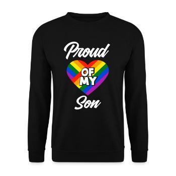 Stolz Auf Meinen Sohn LGBTQ Regenbogenfahne - Unisex Pullover - Schwarz - Vorne - Alina (178cm) & Michal (187cm)