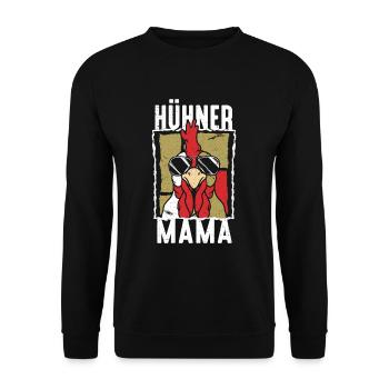 Hühner Mama - Unisex Pullover - Schwarz - Vorne - Alina (178cm) & Michal (187cm)