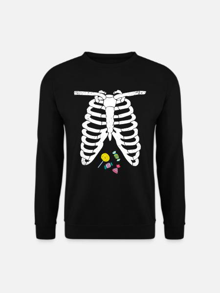Halloween Skelett mit Süßigkeiten - Unisex Pullover - Schwarz