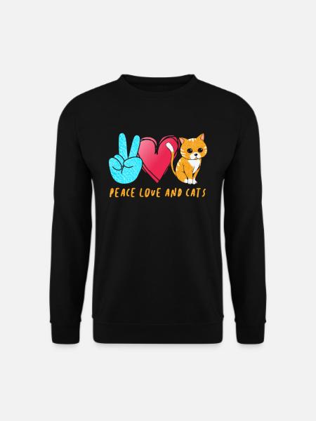 Peace Love Cats - Unisex Sweatshirt - black