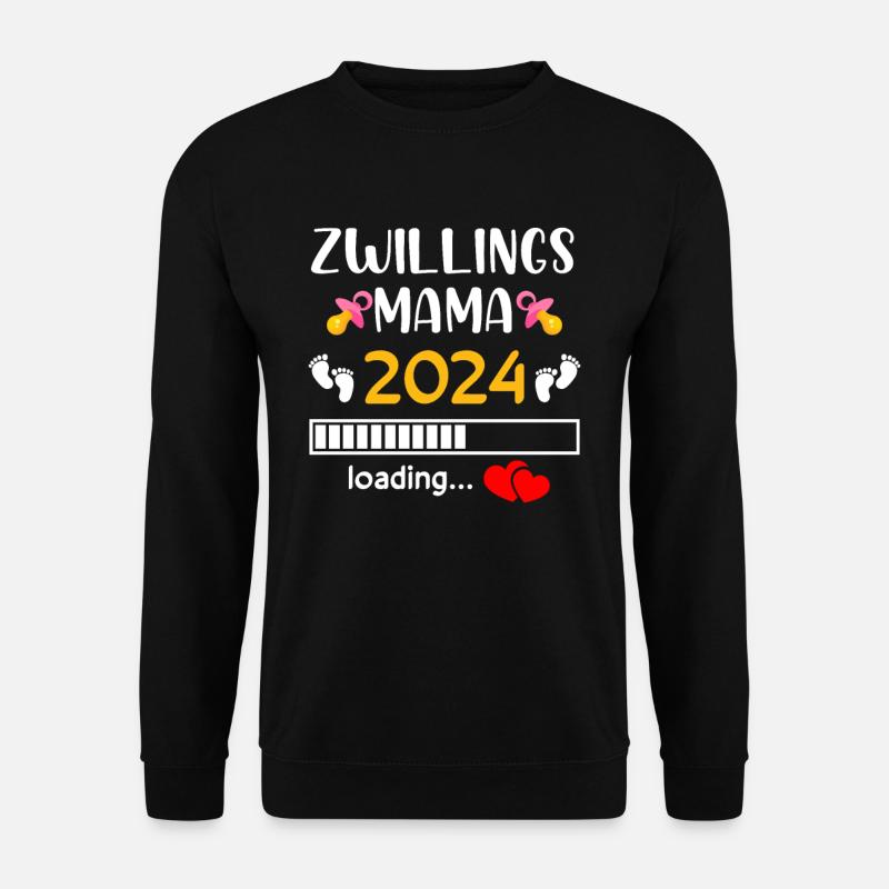 Zwillingsmama 2024 Mama Loading - Unisex Pullover - Schwarz