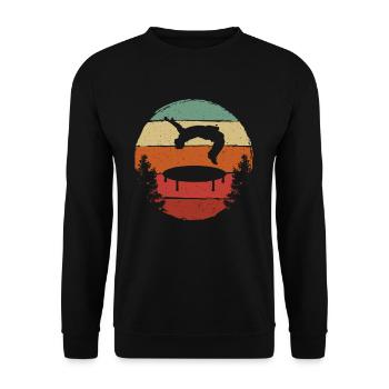 Trampoline Retro Backflip - Unisex Sweatshirt - black - Front - Alina (178cm) & Michal (187cm)
