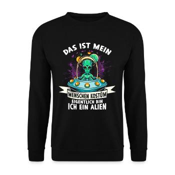 This is my human costume I'm an alien - Unisex Sweatshirt - black - Front - Alina (178cm) & Michal (187cm)