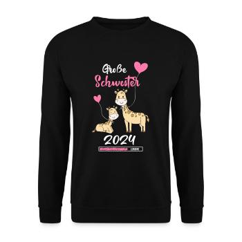 Grande Sœur 2024 Girafe fille - Sweat-shirt Unisexe - noir - Devant - Alina (178cm) & Michal (187cm)