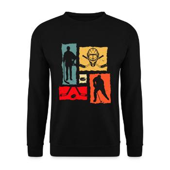 Hockey sur glace Rétro - Sweat-shirt Unisexe - noir - Devant - Alina (178cm) & Michal (187cm)