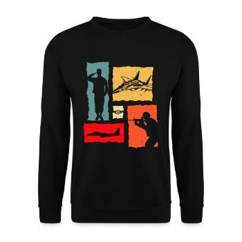 Soldier Retro Air Force - Sweat-shirt Unisexe - noir - Devant - Alina (178cm) & Michal (187cm)