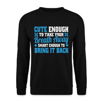 Cute Enough To Take Your Breath Away Arzt Ärztin - Unisex Pullover - Schwarz - Vorne - Alina (178cm) & Michal (187cm)