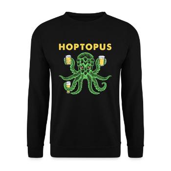 Hoptopus Tintenfisch Bier Oktopus - Unisex Pullover - Schwarz - Vorne - Alina (178cm) & Michal (187cm)