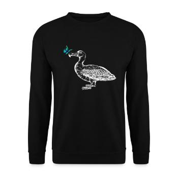 Mouette au papillon - Sweat-shirt Unisexe - noir - Devant - Alina (178cm) & Michal (187cm)