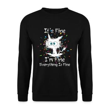 Everything Is Fine - Unisex Sweatshirt - black - Front - Alina (178cm) & Michal (187cm)