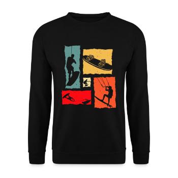 Wakeboard Retro - Unisex Sweatshirt - black - Front - Alina (178cm) & Michal (187cm)