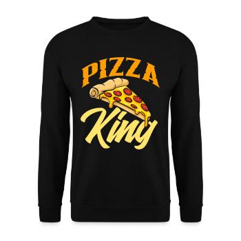 Pizza King - Unisex Sweatshirt - black - Front - Alina (178cm) & Michal (187cm)