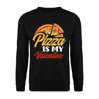 Pizza Saint-Valentin - Sweat-shirt Unisexe - noir - Devant - Alina (178cm) & Michal (187cm)