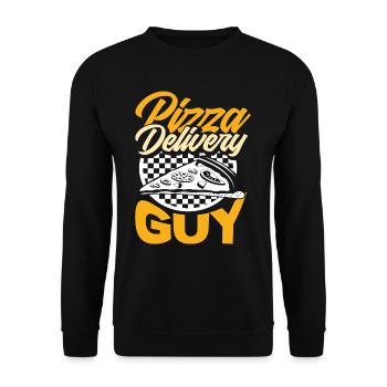 Pizza Lieferant - Unisex Pullover - Schwarz - Vorne - Alina (178cm) & Michal (187cm)