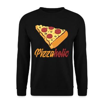 Pizzaholic pizzaholic slice pizza cadeau - Sweat-shirt Unisexe - noir - Devant - Alina (178cm) & Michal (187cm)