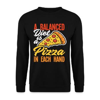 Amateur de pizza - Sweat-shirt Unisexe - noir - Devant - Alina (178cm) & Michal (187cm)