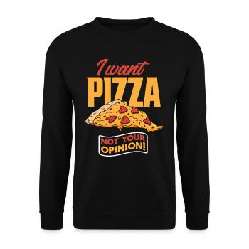 Pizza Pas votre avis - Sweat-shirt Unisexe - noir - Devant - Alina (178cm) & Michal (187cm)